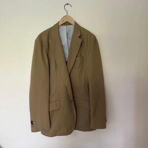 Hackett London Spinker Drill Cotton Blazer Tan Larusmiani Italy Mens 42R 52R